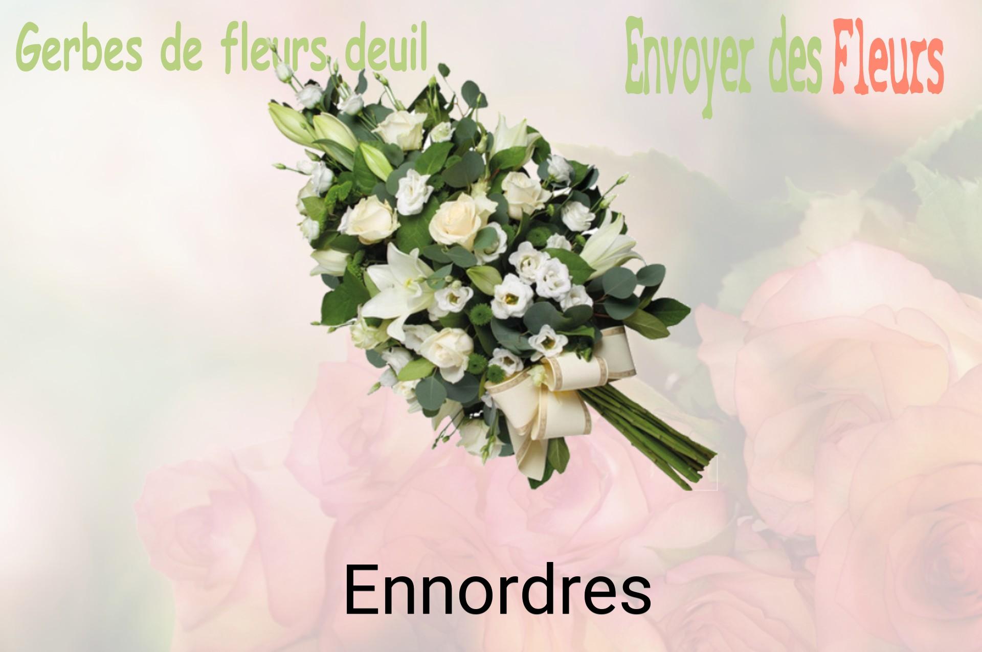 Gerbe de fleurs de deuil livrée à Ennordres